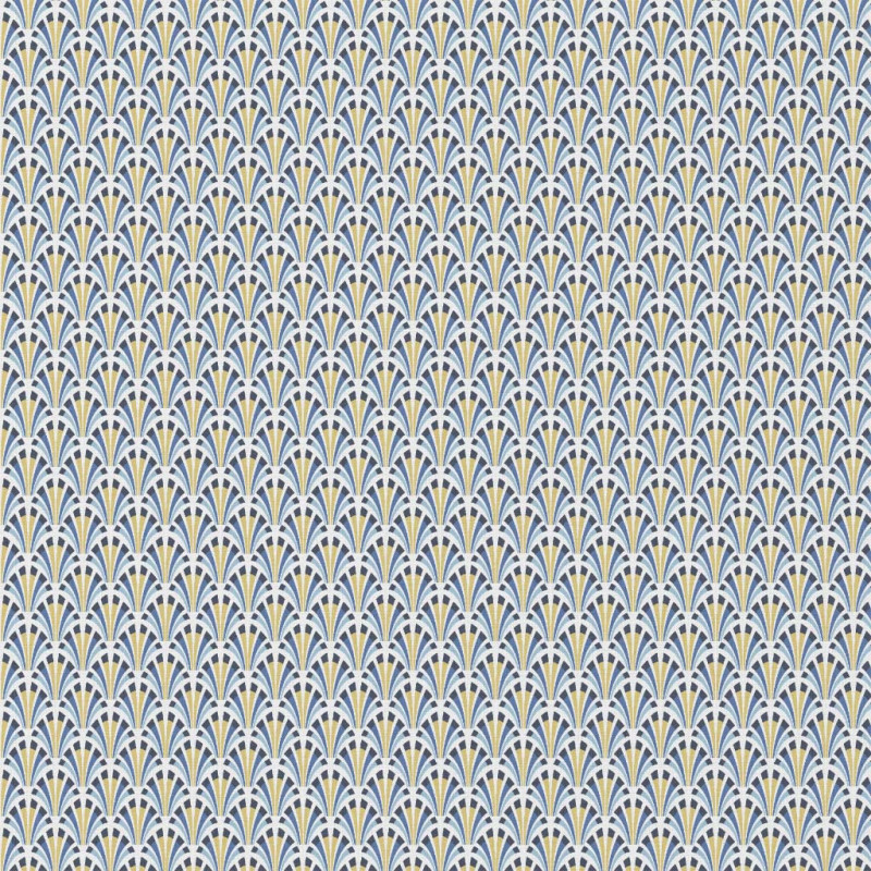 Printed Cotton KOLIUS2 White / Blue